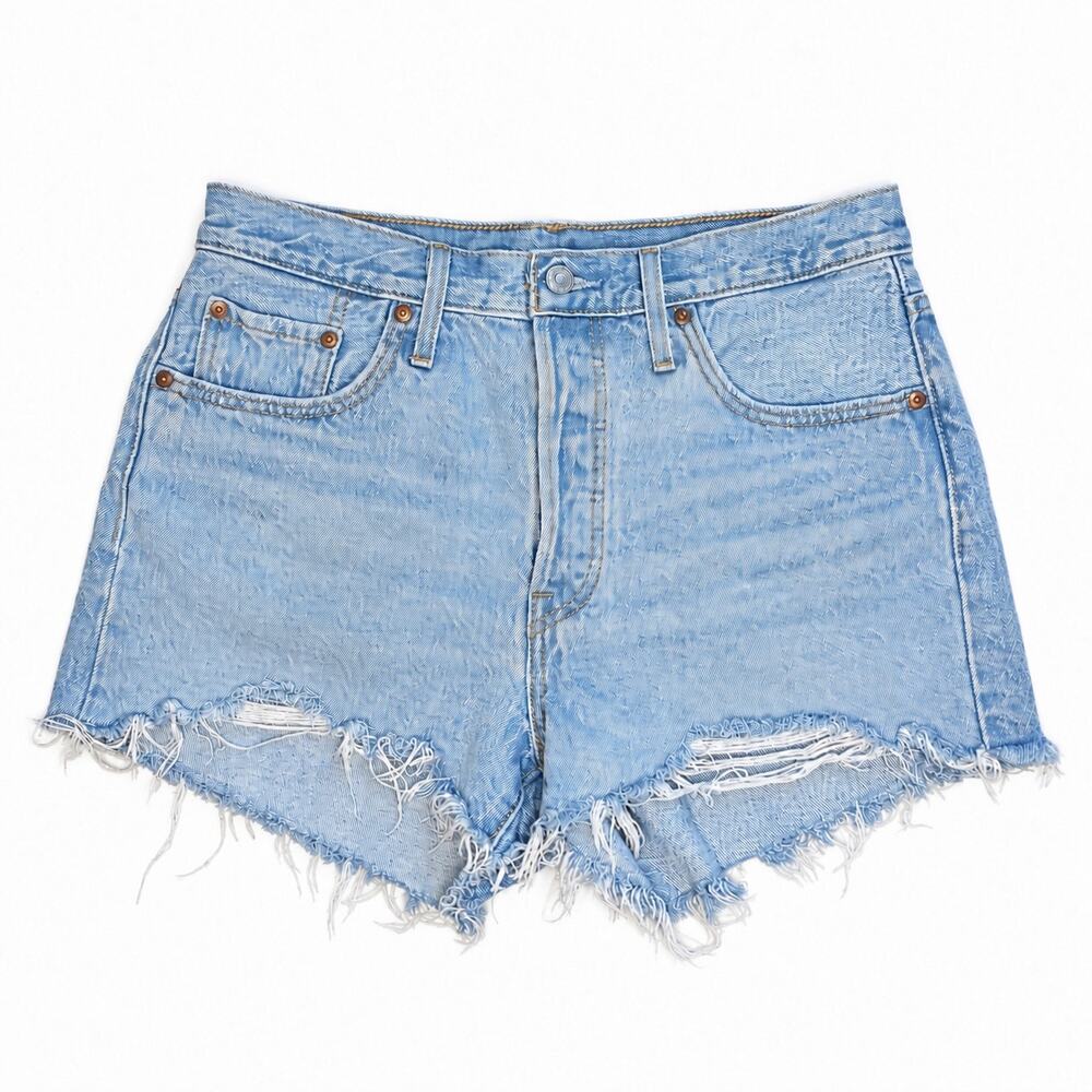 Levi’s 501 Women’s W29 Light Wash Distressed Denim Cutoff Shorts